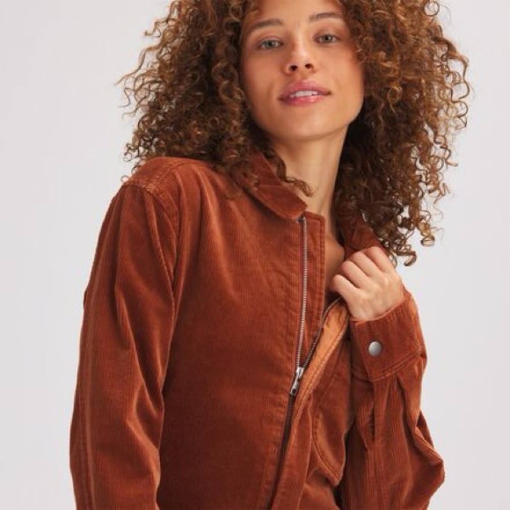 Backcountry Stoic Corduroy Coverall Zip-Front Jumpsuit in Rust Brown - Picture 2 of 7